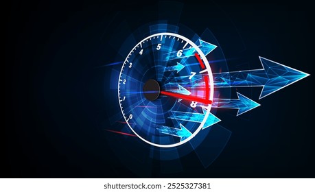 Speed motion background with fast speedometer car. Racing velocity background.	
