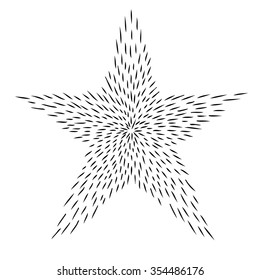 Speed motion black lines, star shape, illustration vector