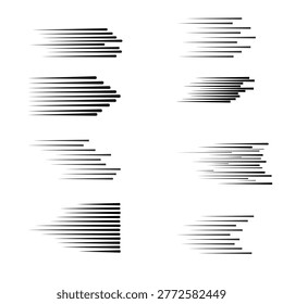 Speed Motion Lines Set. Fast Movement Effect Vector