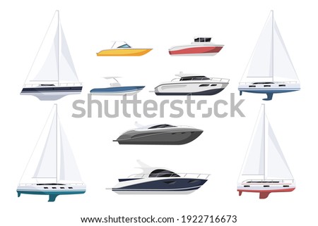 Similar – Sailing boat in the open sea