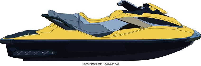 Speed Motor Boat Vector Illustration