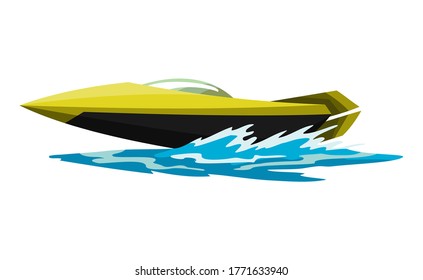 Speed motorboat. Sea or river vehicle. Sport