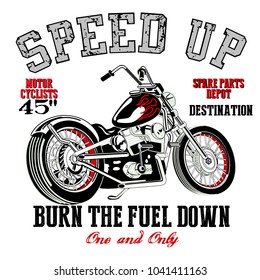 Speed Motorcycle desing print for t-shirt graphic, vector