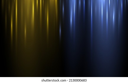 Speed movement pattern design background concept. Abstract glow light lines, golden motion light. Gold glowing neon lines in motion. Yellow and blue horizontal lens flares pack. Vector illustration.