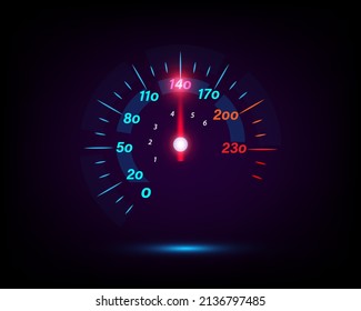 speed movement with speedometer car background
