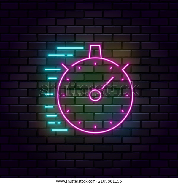 Speed neon icon Multiporpuse\
guage Icon. Simple element time and timer speed neon style vector\
icon