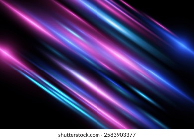 Speed ​​effect.  Neon lines of light.Laser beams.Vector flash.EPS 10.