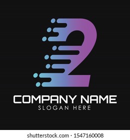 Speed Number 2 Logo Design Template. Motion Speed Number 2. Speed/Fast Logo, Speed/Fast Number, Speed/Fast Letter, Speed/Fast Text Vector Design Concept.