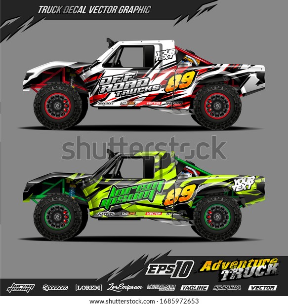 Speed off\
road truck wrap graphic design vector. Abstract sporty and\
adventure racing background. Full vector eps\
10