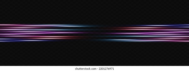 Efecto de velocidad sobre fondo azul. líneas azules. Líneas rojas de luz.