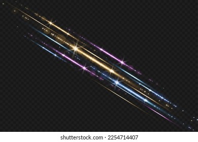 Speed ​​effect on blue background.Motion light effect for banners. blue lines. Red lines of light.