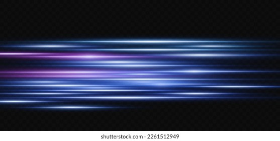 Efecto de velocidad sobre fondo azul. líneas azules. Líneas rojas de luz.