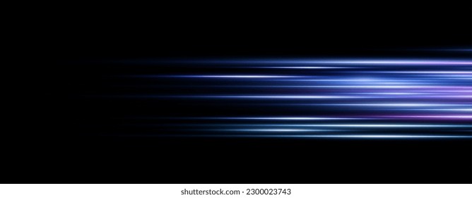 Efecto de velocidad sobre fondo azul. líneas azules. Líneas rojas de luz.