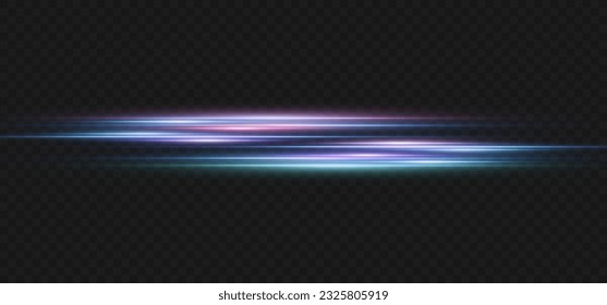 Speed ​​effect on blue background.Motion light effect for banners. blue lines. Red lines of light.