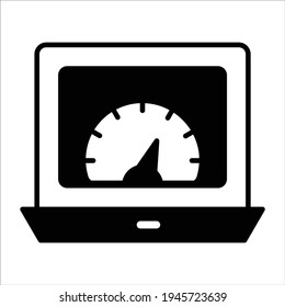 speed optimization black filled icon modern illustration