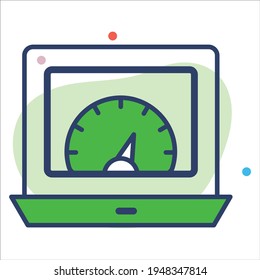 speed optimization flat line  icon modern illustration