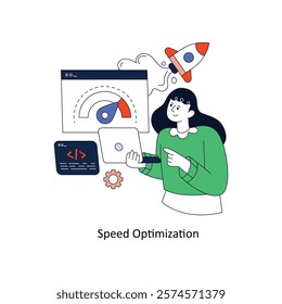 Speed Optimization Flat Style Design Vector illustration. Stock illustration