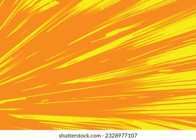 speed orange yellow light lines isolated on background stripe and radial effect style for manga speed frame, superhero action, explosion background