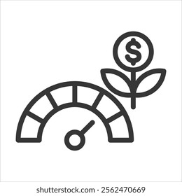 Speed Outline Icon Vector Illustration