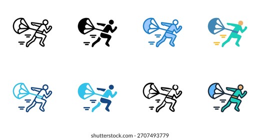 Velocidad Paracaídas conjunto de iconos colección de Vector de estilo múltiple 
