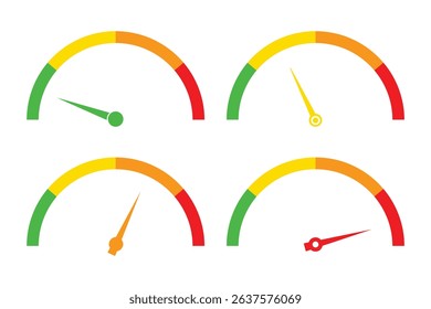 Speed, Power, Fuel Gauge for Car Dashboard. Gauge Icon for Speed Control and Measurement. Speedometer icon set. Fast speed. Internet speed, gauge, dashboard, indicator, tachometer, scale. Credit score