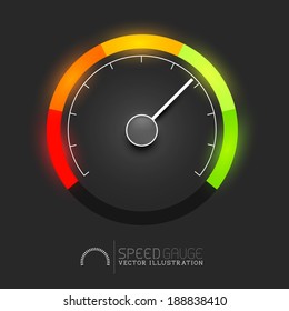 Speed, power and / or fuel gauge meter. Vector illustration