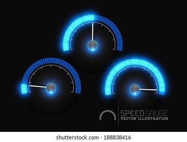 Speed, power and / or fuel gauge meter stages. Vector illustration