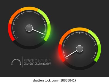 Speed, power and / or fuel gauge meter. Vector illustration