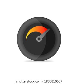 Speed or power high limit vector icon. Speedometer top speed realistic symbol isolated Vector illustration EPS 10