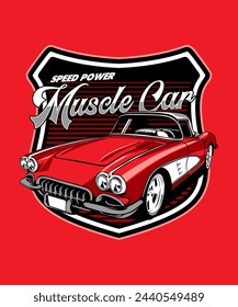 Speed Power Muscle Auto Retro Design