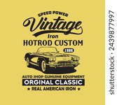 Speed power vintage iron hotrod custom (1986) auto shop gunuine equipment orginal classic real american iron 