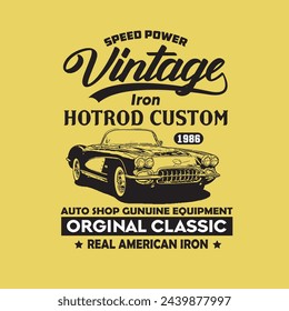 Speed power vintage iron hotrod custom (1986) auto shop gunuine equipment orginal classic real american iron 