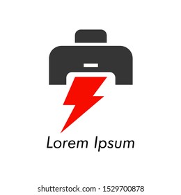 Speed Print Logo Symbol Design Conceptual Illustration Vector