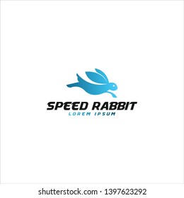 Speed rabbit logo template vector. Logo that symbolizes rabbits with speed, leaps and agility