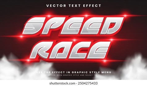 Plantilla de efecto de texto editable Speed Race con estilo de texto sport y champion