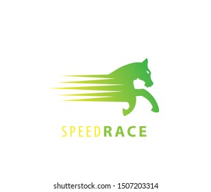  Speed race horse design logo