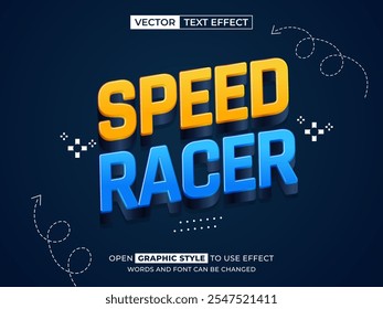 speed racer editable text, font effect, 3d text for title