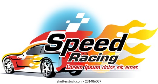 Speed Racing Car Championship Logo Event