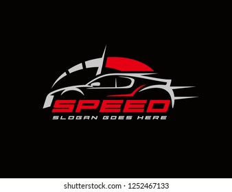 Speed Racing Car Logo Template Stock Vector (Royalty Free) 1252467133 ...