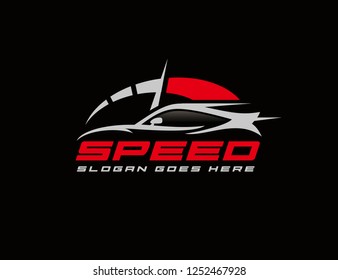 Speed racing car logo template