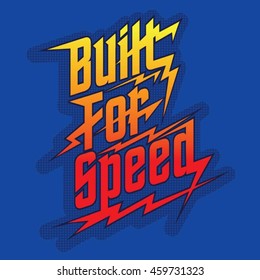 Speed racing car typography, t-shirt graphics, vectors