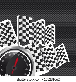 Speed Racing Checkered Flag Over Black Stock Vector (Royalty Free ...