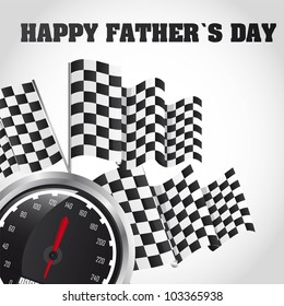 speed racing, happy fathers day card. vector illustration
