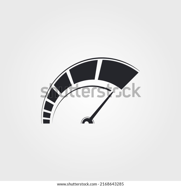 Speed ​​logo, racing logo vector silhouette
with speedometer