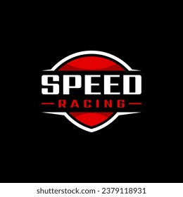 Speed racing motocross badge logo vector design template