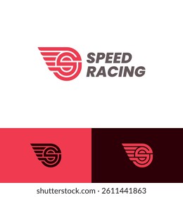 speed racing s letter logo vector