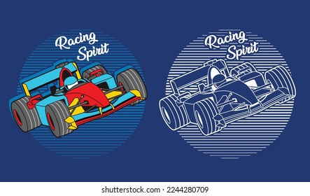 Speed racing sport car style design vector design illustration