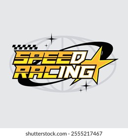 Speed Racing typograhpy streetwear vector template