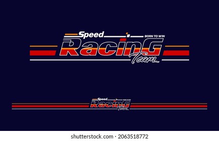 SPEED RACING typography, T-shirt graphics, vectors