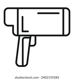 Speed radar alert icon outline vector. Vehicle tool. Limit device control
